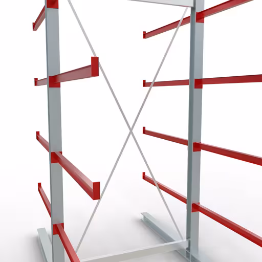 Andere weergave van het artikel K 6000 compleet legbord, dubbelzijdig, 3000 x 1500 x 2x 1250 mm, RAL 7001 / RAL 3000, 5 opslagniveaus uit de categorie draagarmstellingen