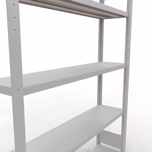 Basisplank, legbord, insteeksysteem MULTIplus250, 2000 x 1300 x 300 mm, 5 legborden, lengtestangen, RAL 7035 lichtgrijs van Schulte Lagertechnik uit het assortiment insteeksysteem