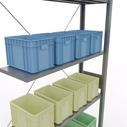 Figuur nr. 13 van het artikel aanbouwrekken, legbordstellingen, insteeksysteem MULTIplus150, 3000 x 1000 x 300 mm, 7 legborden, verzinkt uit de productgroep insteeksysteem van het merk Schulte Lagertechnik.