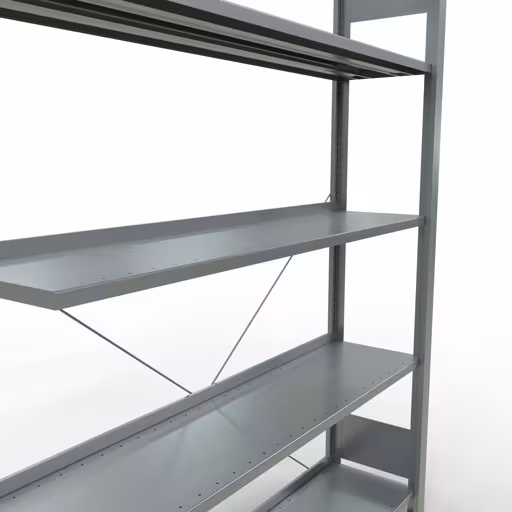 Afbeelding nr. 14 van het artikel aanbouwrekken, kantoorrekken, insteeksysteem MULTIplus85, 1800 x 1300 x 300 mm, 5 legborden, kruisschoor, verzinkt, met aanslagbeugel uit de productgroep kantoorrekken van Schulte Lagertechnik