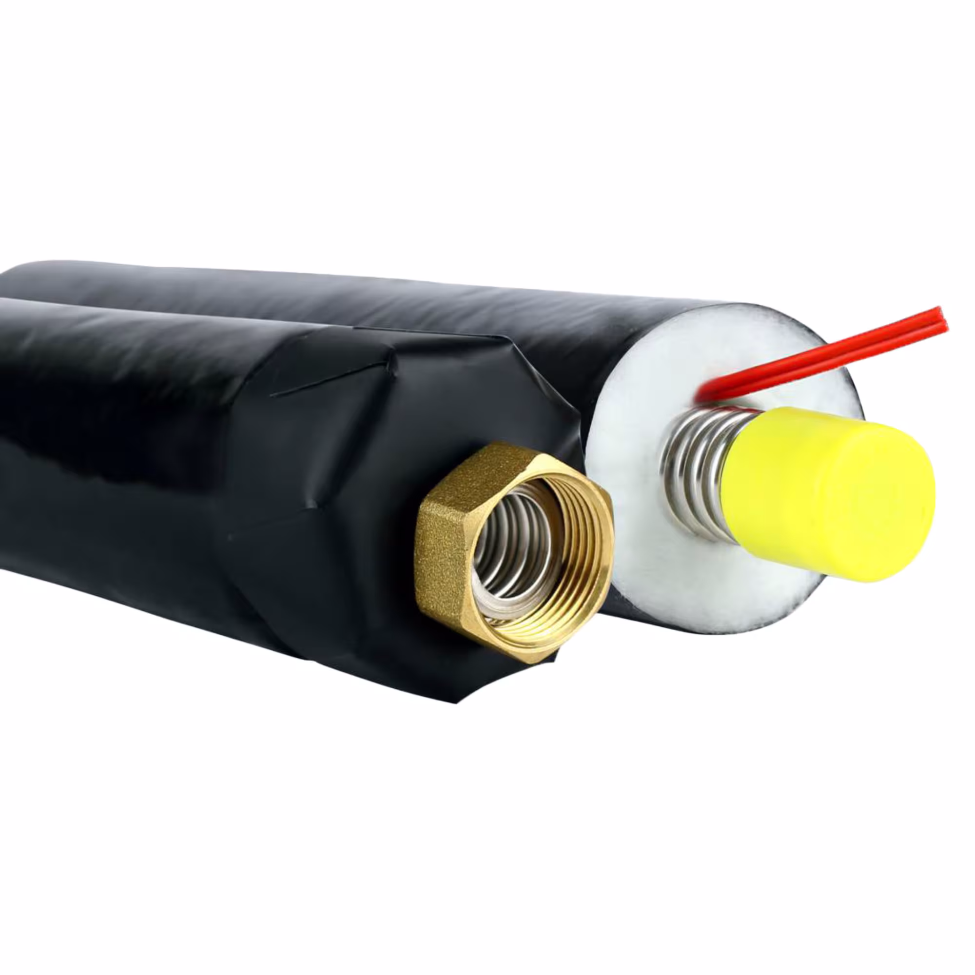 Flexibele RVS ribbelbuis WIP-FLEX-TWIN V13 EcoLine DN20 1" isolatie 13mm, RVS ribbelbuis, artikelnr. 220-25000V13E