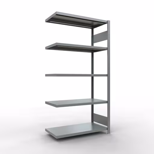 Aanbouwrekken, legbordstellingen, insteeksysteem MULTIplus250, 2000 x 1000 x 500 mm (HxBxD), 5 legborden, lengtestangen, verzinkt van Schulte Lagertechnik Aanbouwrekken, legbordstellingen, insteeksysteem MULTIplus250, 2000 x 1000 x 500 mm (HxBxD), 5 legborden, lengtestangen, verzinkt, aanbouwplank, art.nr. 12955-LR