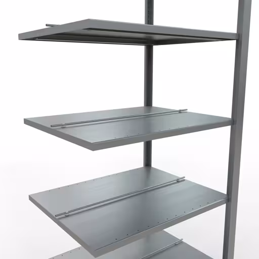 Aanbouwrekken, kantoorrekken, insteeksysteem MULTIplus150, 2300 x 750 x 600 mm, 7 legborden, lengtestangen, verzinkt, met middenaanslag van Schulte Lagertechnik uit de categorie kantoorrekken