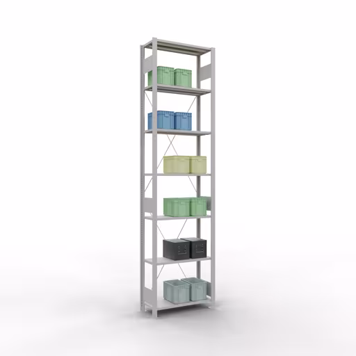 Productafbeelding nr. 14 van het artikel basisplank, legbord-insteeksysteem MULTIplus150, 3000 x 750 x 300 mm, 7 legborden, RAL 7035 lichtgrijs uit het insteeksysteem-assortiment van Schulte Lagertechnik