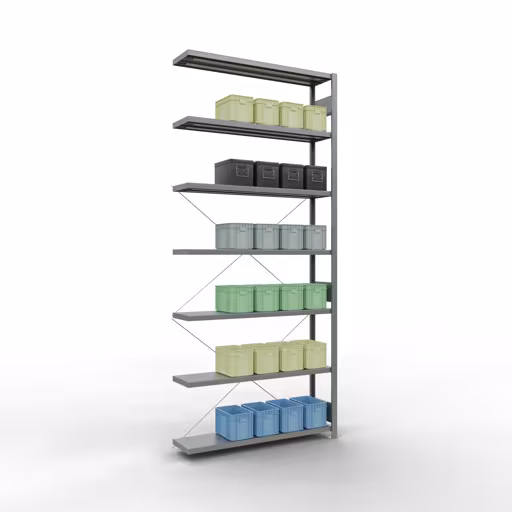 Insteeksysteem opzetplank 3000x1300x300 mm, type 250 kg, verzinkt uit de categorie opzetplanken met de GTIN 4004514218070 Insteeksysteem aanbouwstelling 3000x1300x300 mm, type 250 kg, verzinkt van Schulte Lagertechnik uit het assortiment insteeksysteem