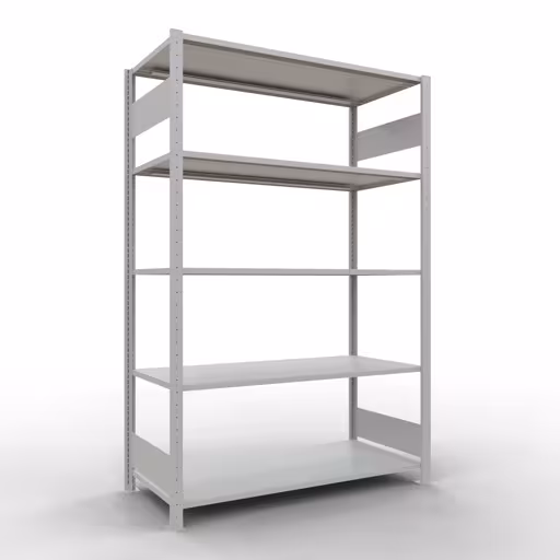 Basisplank, plankplank, insteeksysteem MULTIplus150, 2000 x 1300 x 600 mm, 5 planken, lengtestangen, RAL 7035 lichtgrijs van Schulte Lagertechnik met het artikelnr. 32660-130-LR