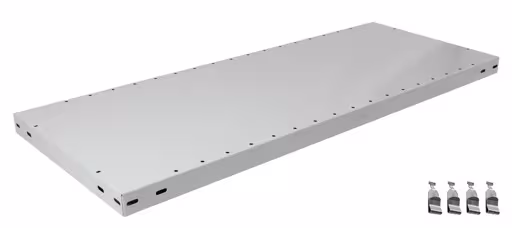 Extra plank MULTIplus330 1000 x 800, RAL 7035 lichtgrijs, inclusief 4 plankdragers van Schulte Lagertechnik uit het plug-in systeem-assortiment