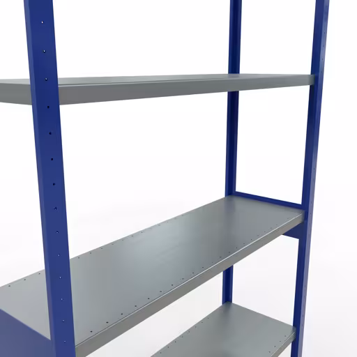 Basisplank, legbord, insteeksysteem MULTIplus250, 3000 x 1300 x 400 mm, 7 legborden, lengtestangen, RAL 5010 gentiaanblauw/verzinkt van Schulte Lagertechnik uit het assortiment insteeksysteem