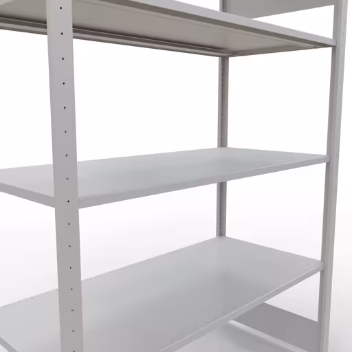 Extra afbeelding van het artikel Basisplank, legplank, insteeksysteem MULTIplus150, 2000 x 1300 x 600 mm, 5 legborden, lengtestangen, RAL 7035 lichtgrijs van basisplank