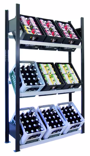 Extra niveau voor drankenkrattenrekken, 1000 x 300, zilver van Schulte Lagertechnik uit het assortiment stellingrekken