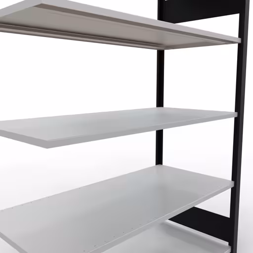 Figuur nr. 8 van het artikel aanbouwrekken, kantoorrekken, insteeksysteem MULTIplus150, 1800 x 1300 x 600 mm, 5 planken, lengtestangen, zonder middenaanslag, zwart/lichtgrijs uit de productgroep kantoorrekken van Schulte Lagertechnik.