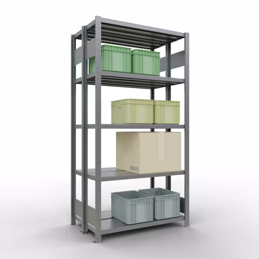 Productafbeelding nr. 16 van het artikel basisplank, dubbele plank, legbord, insteeksysteem MULTIplus250, 2000 x 1000 x (2x300) mm, 2x5 legborden, verzinkt uit het assortiment legborden van het merk Schulte Lagertechnik