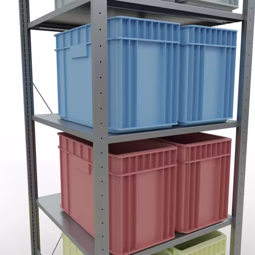 Productafbeelding nr. 14 van het artikel basisrek, legbord, insteeksysteem MULTIplus150, 2000 x 750 x 800 mm, 5 legborden, verzinkt uit het insteeksysteem assortiment van Schulte Lagertechnik
