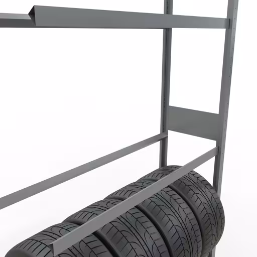 Productafbeelding nr. 13 van het artikel Aanbouwrek, wielen-/bandenrek, 3500 x 1200 x 400 mm, verzinkt, 5 opslagniveaus met 150 kg vakbelasting per niveau Figuur nr. 13 van het artikel aanbouwrek, wielen-/bandenrek, 3500 x 1200 x 400 mm, verzinkt, 5 opslagniveaus met 150 kg vakbelasting per niveau uit de productgroep legbordstellingen van Schulte Lagertechnik