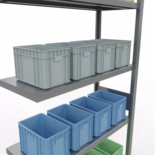 Afbeelding nr. 13 van het artikel aanbouwrekken, legbordstellingen, insteeksysteem MULTIplus330, 3000 x 1000 x 400 mm, 7 legborden, lengtestangen, verzinkt uit de productgroep insteeksysteem van Schulte Lagertechnik