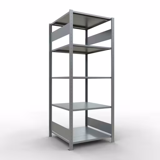 Basisplank, legbord, insteeksysteem MULTIplus150, 2000 x 750 x 800 mm, 5 legborden, lengtestangen, verzinkt van Schulte Lagertechnik met het artikelnr. 12780-75-LR