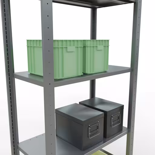 Basisplank, legbord, insteeksysteem MULTIplus150, 2000 x 750 x 400 mm, 5 legborden, verzinkt van Schulte Lagertechnik met het artikelnr. 12740-75-LR