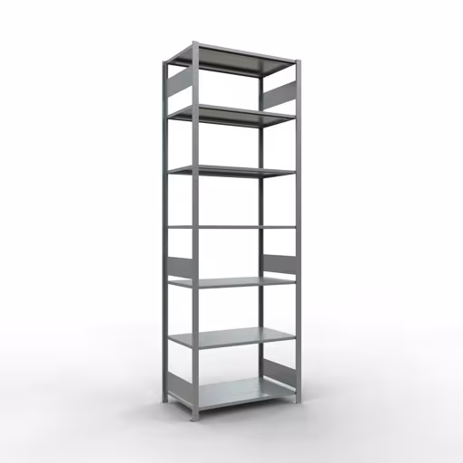 Basisplank, legbord, insteeksysteem MULTIplus150, 3000 x 1000 x 600 mm, 7 legborden, lengtestangen, verzinkt van Schulte Lagertechnik met het artikelnr. 12762-LR