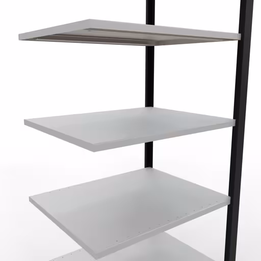 , kantoorrekkensysteem MULTIplus150, 2300 x 750 x 600 mm, 7 planken, zonder middenaanslag, zwart/lichtgrijs van Schulte Lagertechnik uit het assortiment kantoorrekken