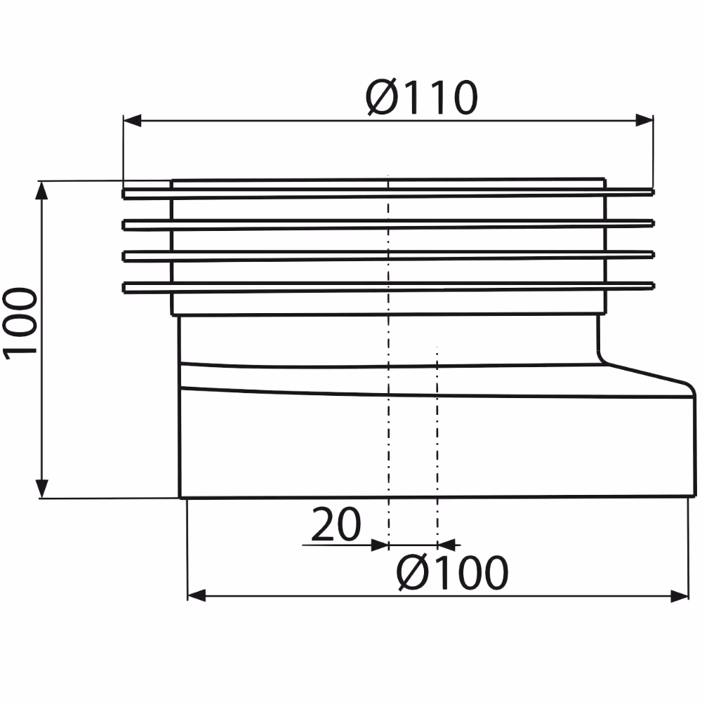 Zusatzbild 2587884 WC-aansluitkraag met draaibare excentriek 20 mm offset