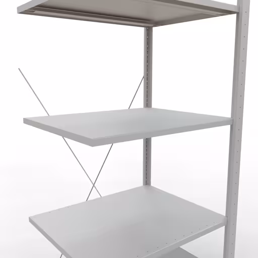 Extra afbeelding van het artikel Aanbouwrek, legbord, insteeksysteem MULTIplus150, 2000 x 750 x 600 mm, 5 legborden, RAL 7035 lichtgrijs uit opzetrek