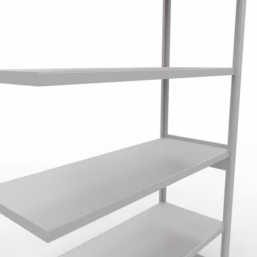 Figuur nr. 15 van het artikel aanbouwrekken, legbordstellingen, insteeksysteem MULTIplus250, 2500 x 1300 x 500 mm, 6 legborden, lengtestangen, RAL 7035 lichtgrijs uit de insteeksysteem productgroep van Schulte Lagertechnik.