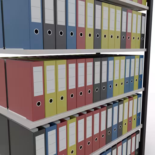 Afbeelding nr. 11 van het artikel, kantoorrekken, insteeksysteem MULTIplus150, 2000 x 1300 x 600 mm, 6 planken, zonder middenaanslag, zwart/lichtgrijs uit de productgroep kantoorrekken van Schulte Lagertechnik