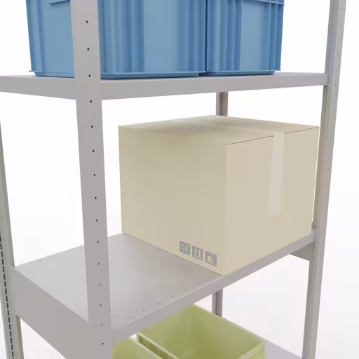 Figuur nr. 13 van het artikel basisrek, legbord, insteeksysteem MULTIplus250, 3000 x 1000 x 500 mm, 7 legborden, lengtestangen, RAL 7035 lichtgrijs uit de productgroep insteeksysteem van Schulte Lagertechnik.