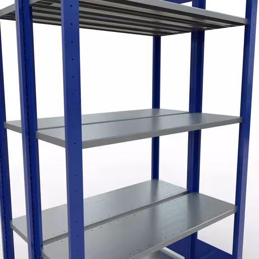 Basisplank, dubbele plank, stellingsysteem MULTIplus150, 2000 x 1000 x (2x300) mm, 2x5 planken, lengtestangen, RAL 5010 gentiaanblauw van Schulte Lagertechnik uit het rekkenprogramma