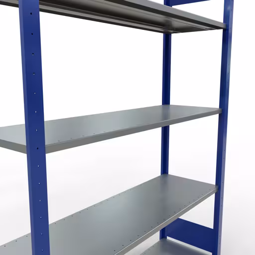 Basisplank, legplank, insteeksysteem MULTIplus150, 2000 x 1300 x 400 mm, 5 legborden, RAL 5010 gentiaanblauw/verzinkt van Schulte Lagertechnik met het artikelnr. 12740-130-LR-B