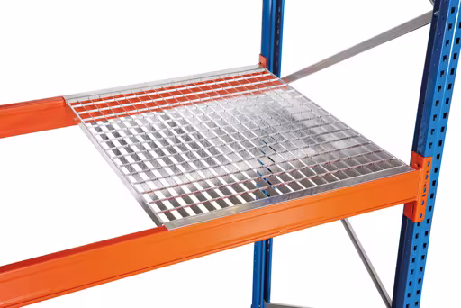 Rooster voor palletstellingen, voor raildiepte 50 mm, 1100 x 3600 mm, verzinkt, gelijk met de rails, maaswijdte 60x40 mm van Schulte Lagertechnik met artikelnr. 46716