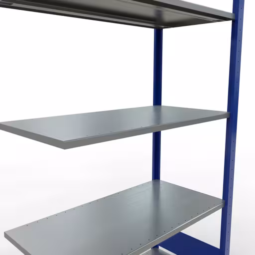 Productafbeelding nr. 12 van het artikel Aanbouwrekken, legbordstellingen, insteeksysteem MULTIplus85, 2000 x 1000 x 500 mm (HxBxD), 5 legborden, lengtestangen, RAL 5010 gentiaanblauw Figuur nr. 12 van het artikel aanbouwrekken, legbord-insteeksysteem MULTIplus85, 2000 x 1000 x 500 mm, 5 legborden, RAL 5010 gentiaanblauw uit de productgroep insteeksysteem van het merk Schulte Lagertechnik.