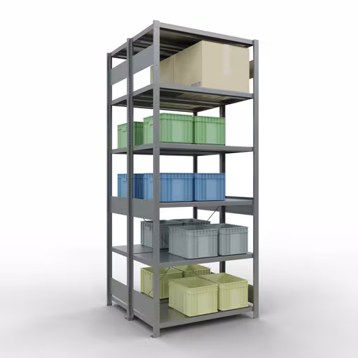 Basisplank, dubbele plank, stellingsysteem MULTIplus250, 2500 x 1000 x (2x500) mm, 2x6 planken, dwarsschoor, verzinkt van het merk Schulte Lagertechnik uit het rekkenassortiment