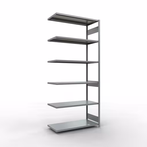 Aanbouwrekken, rekken, insteeksysteem MULTIplus250, 3000 x 1300 x 600 mm (HxBxD), 7 planken, lengtestangen, verzinkt van Schulte Lagertechnik Aanbouwrekken, legbordstellingen, insteeksysteem MULTIplus250, 3000 x 1300 x 600 mm (HxBxD), 7 legborden, lengtestangen, verzinkt, aanbouwplank, art.nr. 12967-130-LR