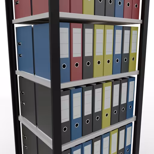 Afbeelding nr. 11 van het artikel, kantoorrekken, insteeksysteem MULTIplus150, 2300 x 750 x 600 mm, 7 planken, zonder middenaanslag, zwart/lichtgrijs uit de productgroep kantoorrekken van Schulte Lagertechnik
