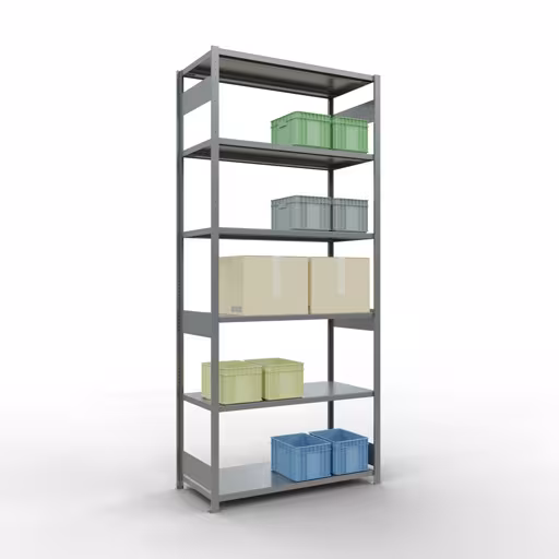 Productafbeelding nr. 13 van het artikel basisplank, legbord, insteeksysteem MULTIplus250, 3000 x 1300 x 600 mm (HxBxD), 7 legborden, lengtestangen, verzinkt Afbeelding nr. 13 van het artikel basisrek, legbord, insteeksysteem MULTIplus250, 3000 x 1300 x 600 mm, 7 legborden, lengtestangen, verzinkt uit de productgroep insteeksysteem van Schulte Lagertechnik