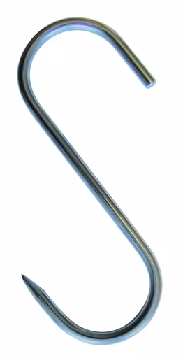 S-haken voor voedselrekken, H = 122 mm, roestvrij staal van Schulte Lagertechnik uit het assortiment schappenplanken