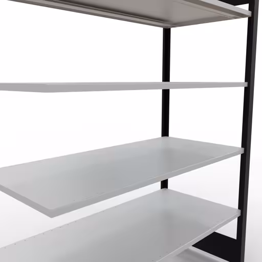 Figuur nr. 13 van het artikel, kantoorrekken, insteeksysteem MULTIplus150, 2000 x 1300 x 600 mm, 6 planken, zonder middenaanslag, zwart/lichtgrijs uit de productgroep kantoorrekken van Schulte Lagertechnik.