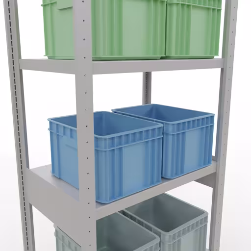 Figuur nr. 14 van het artikel basisplank, legbord, insteeksysteem MULTIplus250, 2500 x 750 x 500 mm, 6 legborden, lengtestangen, RAL 7035 lichtgrijs uit de productgroep insteeksysteem van Schulte Lagertechnik.