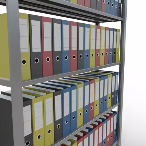 Productafbeelding nr. 15 van het artikel basisplank, kantoorplank, insteeksysteem MULTIplus85, 1800 x 1300 x 300 mm, 5 planken, kruisschoor, verzinkt, met aanslagstang Figuur nr. 15 van het artikel basisplank, kantoorplank, insteeksysteem MULTIplus85, 1800 x 1300 x 300 mm, 5 planken, kruisschoor, verzinkt, met aanslagbalk uit de productgroep kantoorplanken van Schulte Lagertechnik.