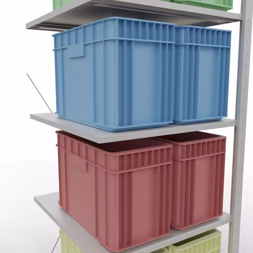 Andere weergave van het artikel Aanbouwplank, legbord, insteeksysteem MULTIplus150, 2000 x 750 x 800 mm, 5 legborden, RAL 7035 lichtgrijs uit de categorie insteeksysteem