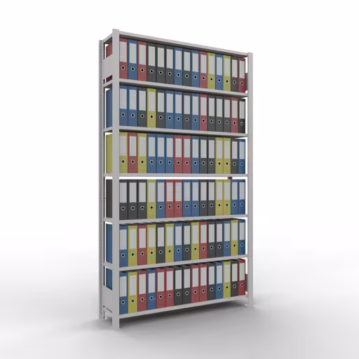 Afbeelding nr. 13 van het artikel, kantoorreksysteem MULTIplus85, 2300 x 1300 x 300 mm, 7 planken, zonder aanslaglijst, lichtgrijs uit de productgroep kantoorrekken van Schulte Lagertechnik