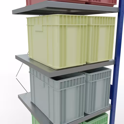 Afbeelding nr. 10 van het artikel aanbouwrekken, stellingrekken, insteeksysteem MULTIplus250, 3000 x 750 x 800 mm, 7 legborden, RAL 5010 gentiaanblauw/verzinkt/verzinkt uit de productgroep insteeksysteem van het merk Schulte Lagertechnik