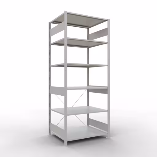 Figuur nr. 12 van het artikel basisplank, legbord, insteeksysteem MULTIplus150, 2500 x 1000 x 800 mm, 6 legborden, kruisschoor, RAL 7035 lichtgrijs uit de productgroep insteeksysteem van Schulte Lagertechnik.