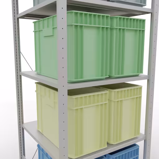 Productafbeelding nr. 11 van het artikel basisplank, legbord, insteeksysteem MULTIplus150, 2000 x 750 x 800 mm, 5 legborden, RAL 7035 lichtgrijs uit het insteeksysteem-assortiment van Schulte Lagertechnik