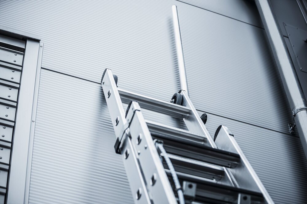 Milieubild 2177796 Munk 2-delige trap met leuning en uitstaplijst 2x12 treden