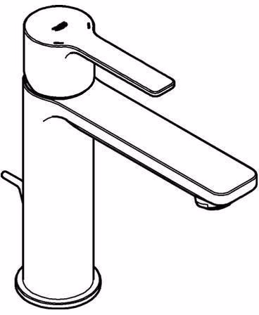 Technische Zeichnung 4027292 GROHE ééngreeps wastafelmengkraan Lineare 32114_1 S-Size temperatuurbegrenzer chroom