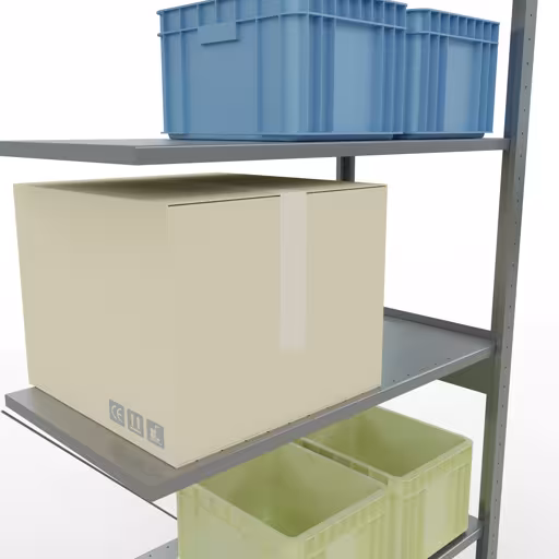 Extra afbeelding van het artikel Aanbouwplank, legbord, insteeksysteem MULTIplus85, 2500 x 1000 x 500 mm, 6 legborden, verzinkt vanaf opzetplank