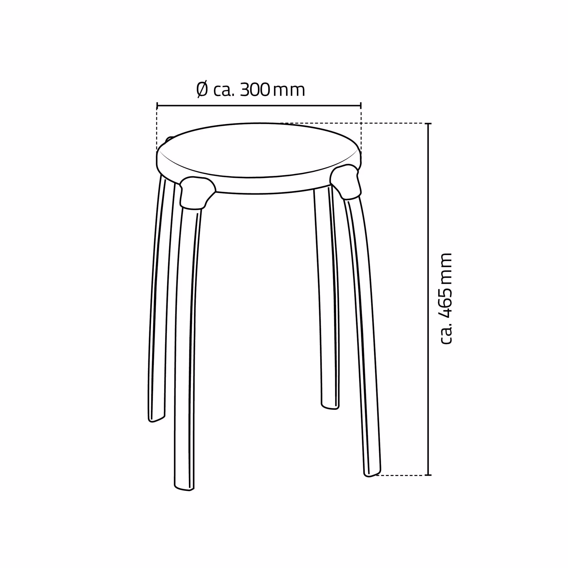 Extra afbeelding bij het artikel badkamerkruk Max, zwart van krukken, stoelen, krukken