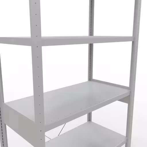 Extra afbeelding van het artikel Basisplank, legplank MULTIplus250 insteeksysteem, 2500 x 1000 x 500 mm, 6 legborden, kruisschoor, RAL 7035 lichtgrijs van basisplank